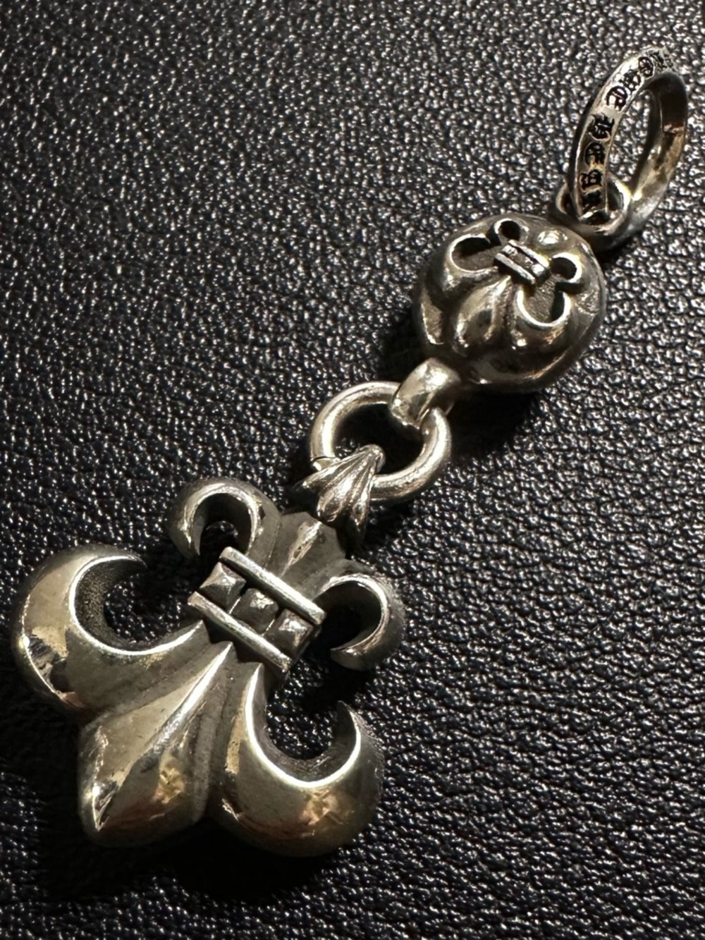 Chrome Hearts One Ball Fleur De Lis Charm Pendant 825 Sterling Silver 7.8g